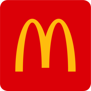 yellow letter m on a red background