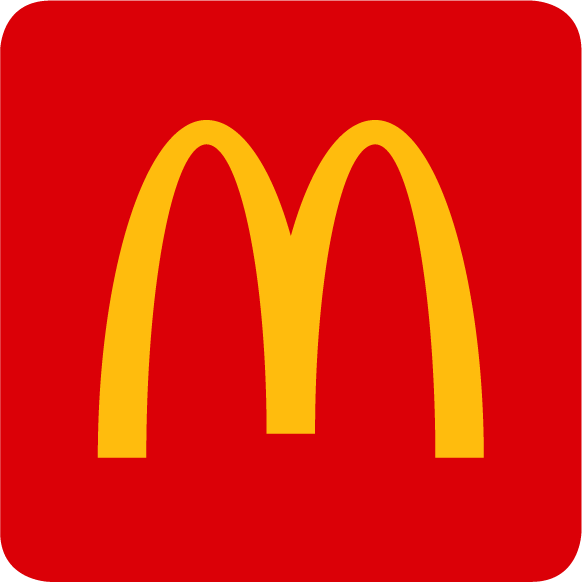 yellow letter m on a red background
