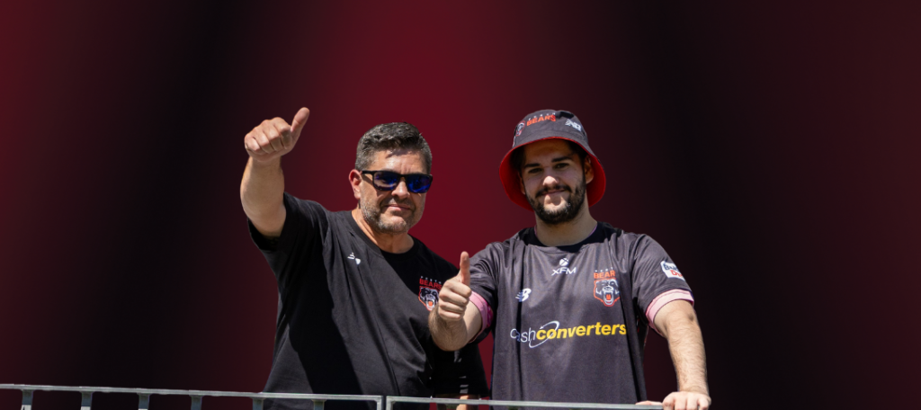 Two fans on a balcony