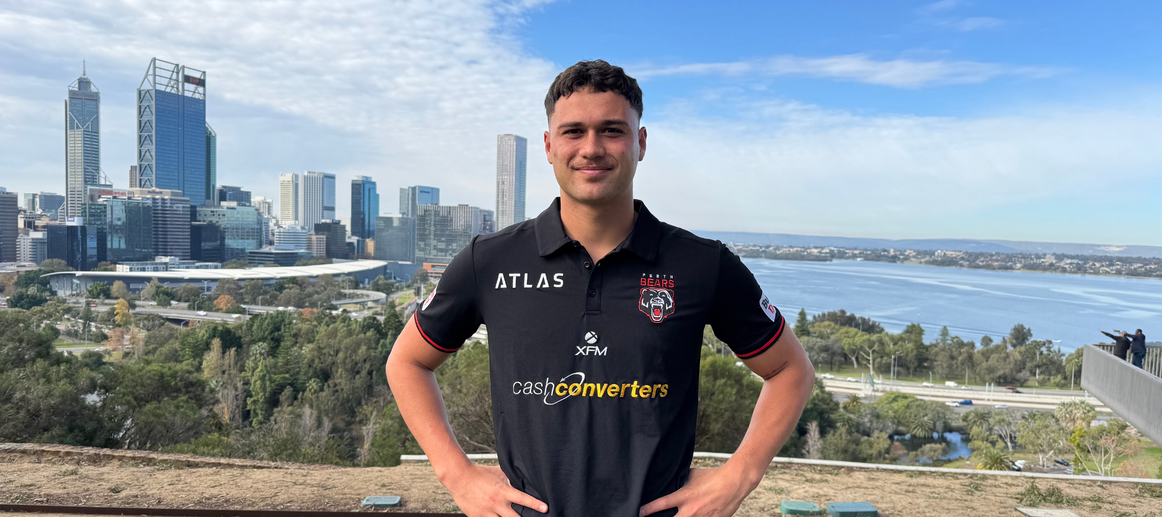 Mason Barber with Perth in the background